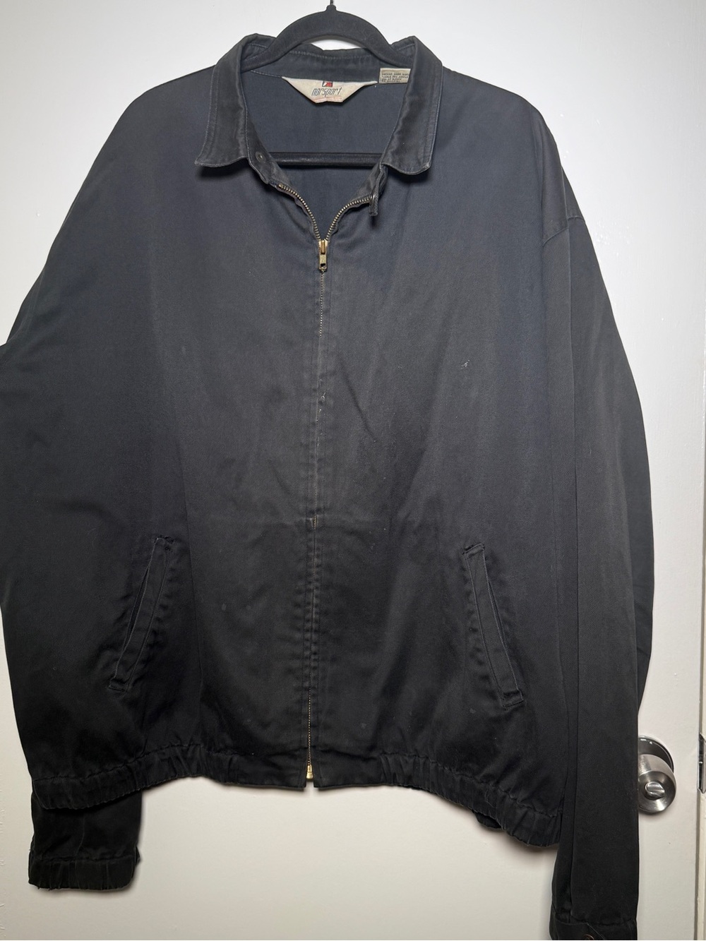 Norsport VTG Men's Black Zip-Front Casual Jacket 2XL